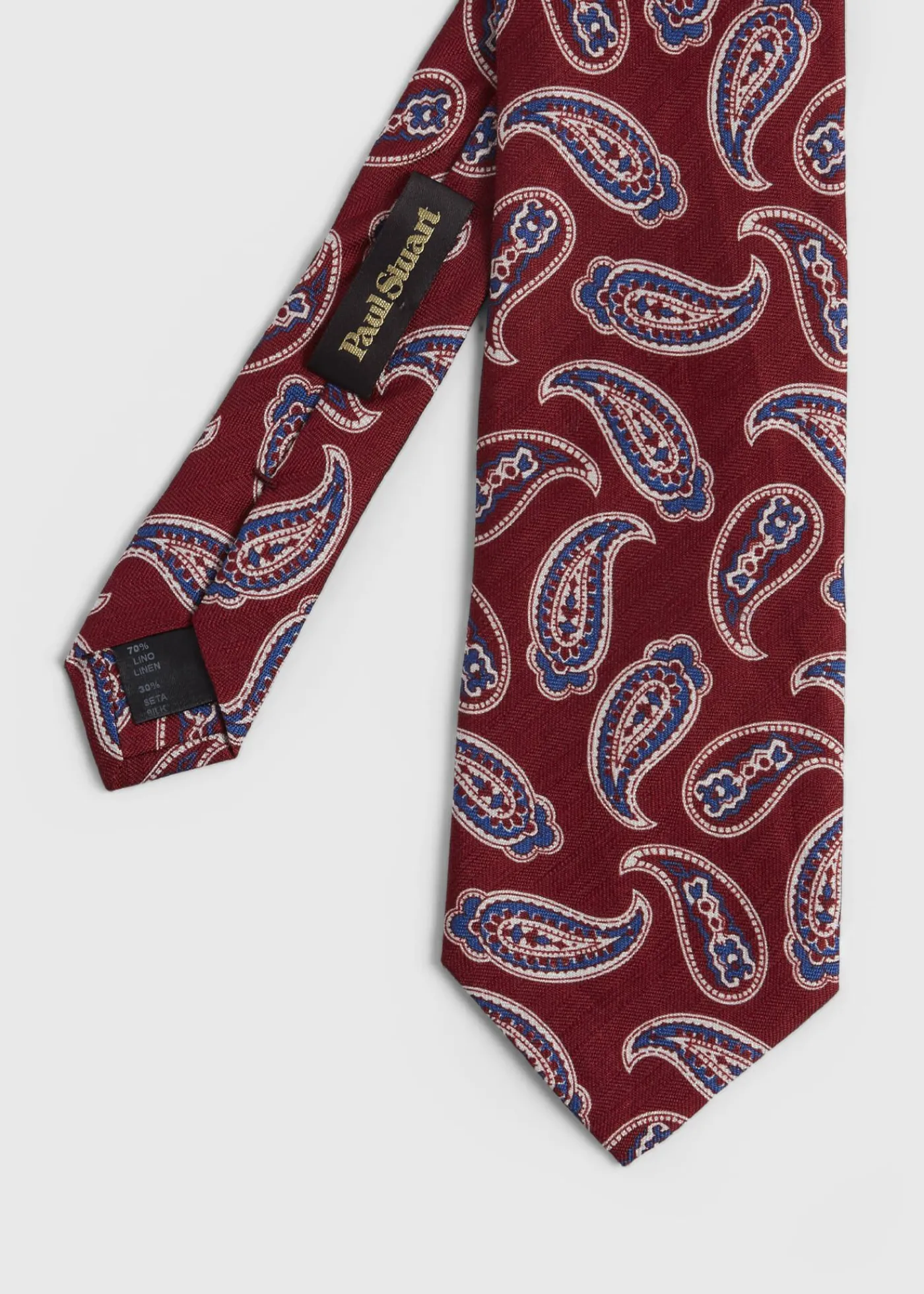 Paul Stuart Ties^Linen & Silk Summer Paisley Tie Red