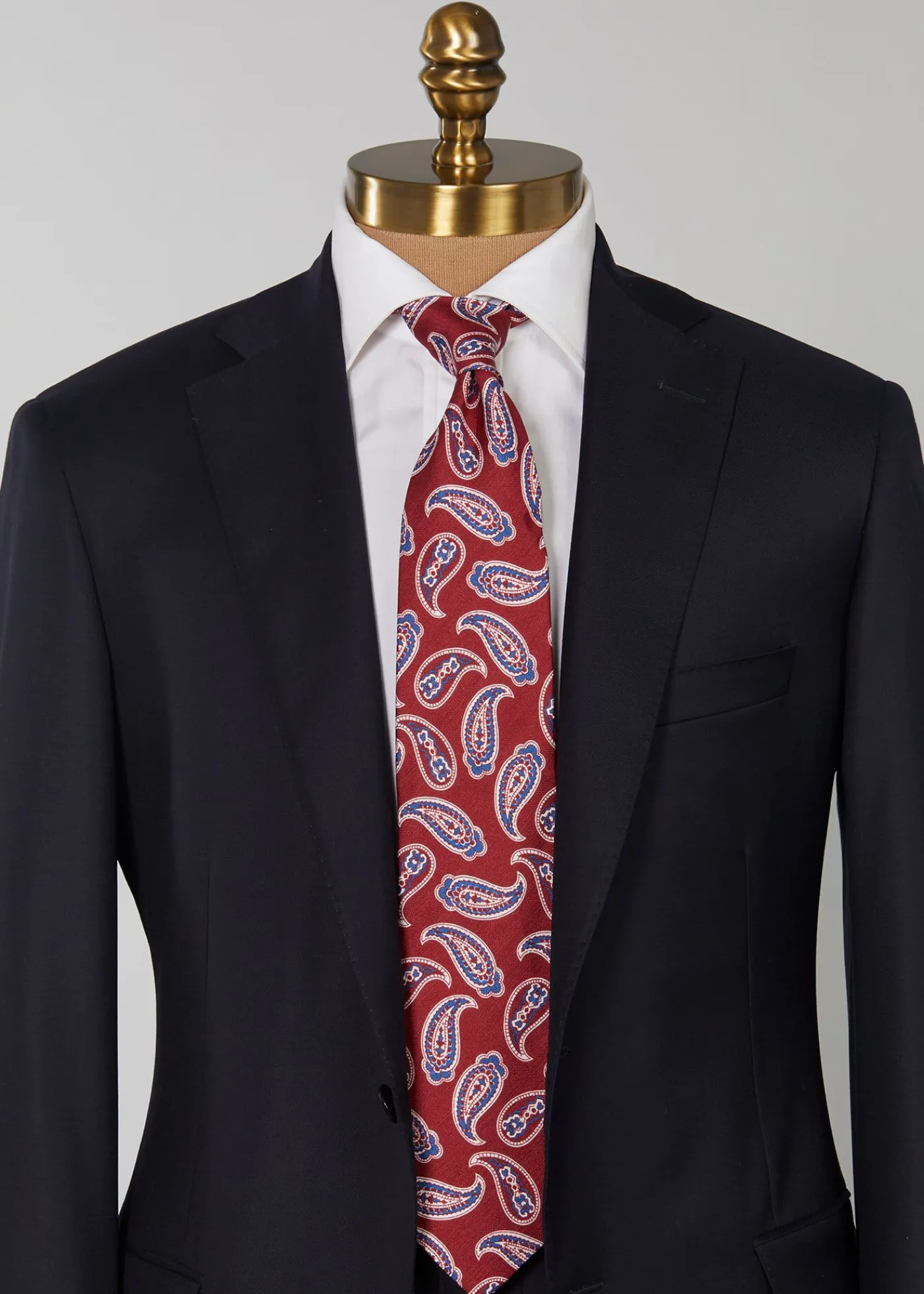 Paul Stuart Ties^Linen & Silk Summer Paisley Tie Red