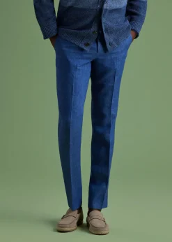 Paul Stuart Pants^Linen Chambray Trouser Denim
