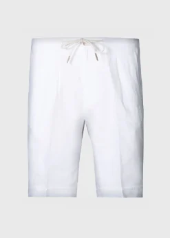 Paul Stuart Shorts & Swim Trunks^Linen Drawstring Short White