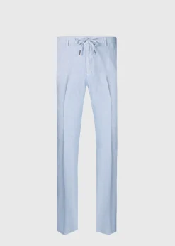 Paul Stuart Pants^Linen Drawstring Trouser Light Blue