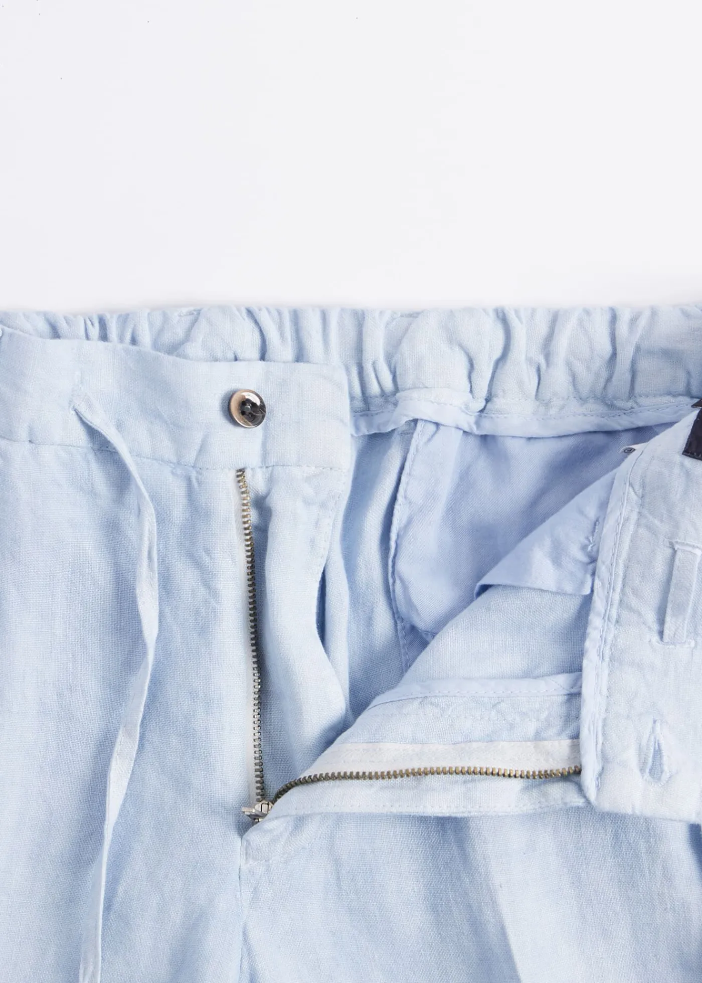 Paul Stuart Pants^Linen Drawstring Trouser Light Blue