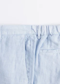 Paul Stuart Pants^Linen Drawstring Trouser Light Blue
