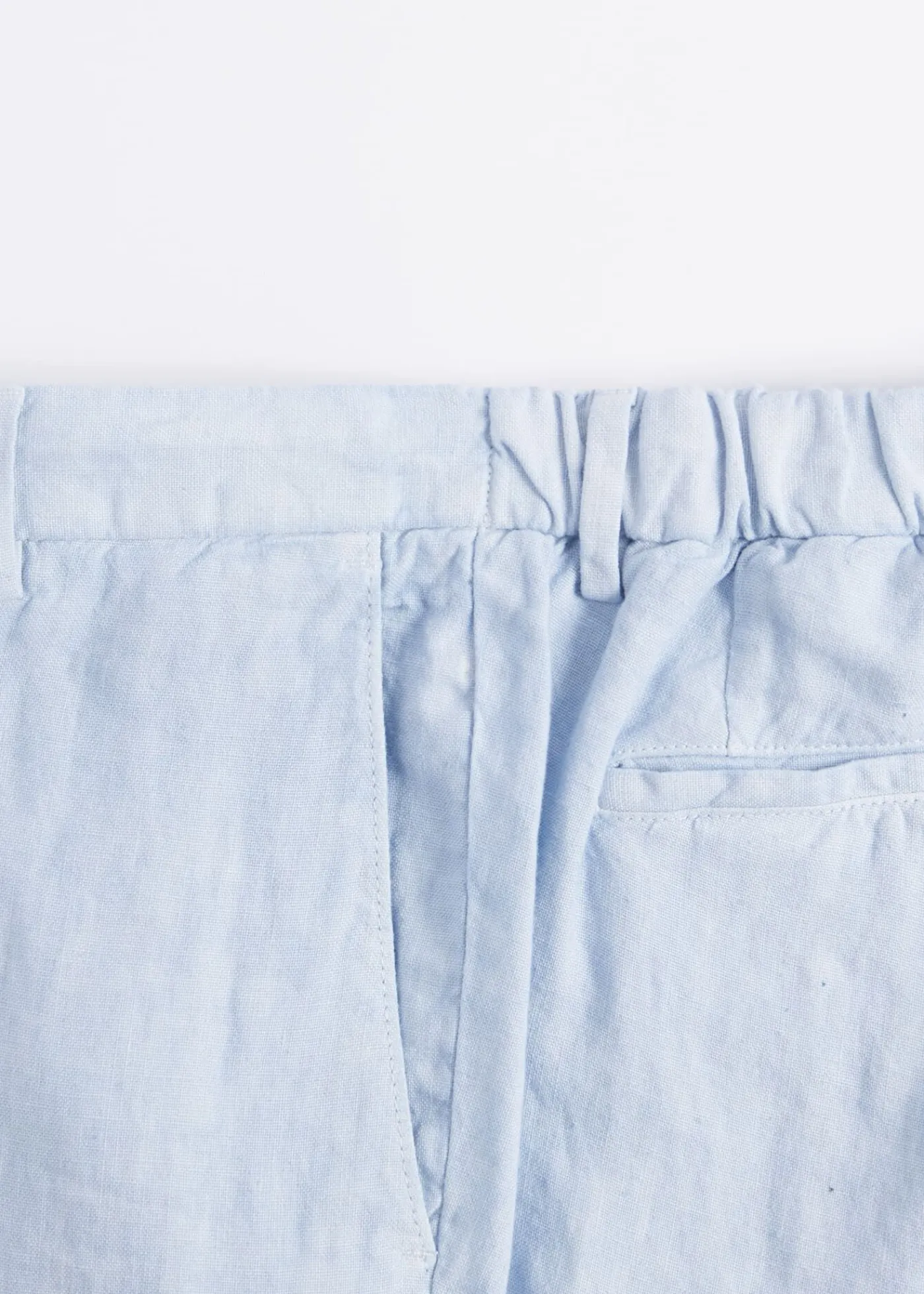 Paul Stuart Pants^Linen Drawstring Trouser Light Blue