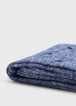 Paul Stuart Socks^Linen Mélange Dotted Sock Denim