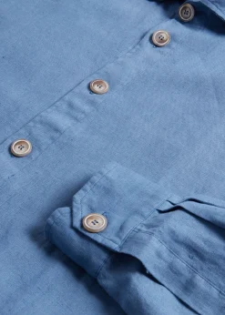 Paul Stuart Blazers & Jackets^Linen Shirt Jacket Slate Blue