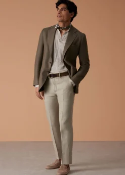 Paul Stuart Dress Pants|Pants^Linen Solid Dress Trouser Moss