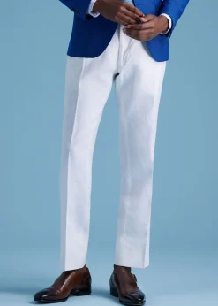 Paul Stuart Pants^Linen Washed Pleated Front Trouser White
