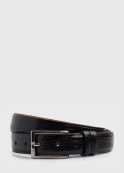 Paul Stuart Belts^Lizard Belt Black
