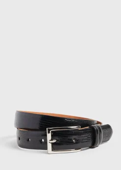 Paul Stuart Belts^Lizard Belt Black