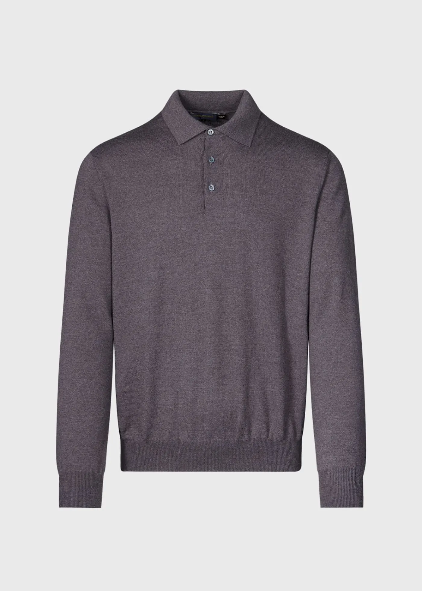 Paul Stuart Polos & T-Shirts|Sweaters^Long Sleeve Merino Wool Polo Shirt Taupe