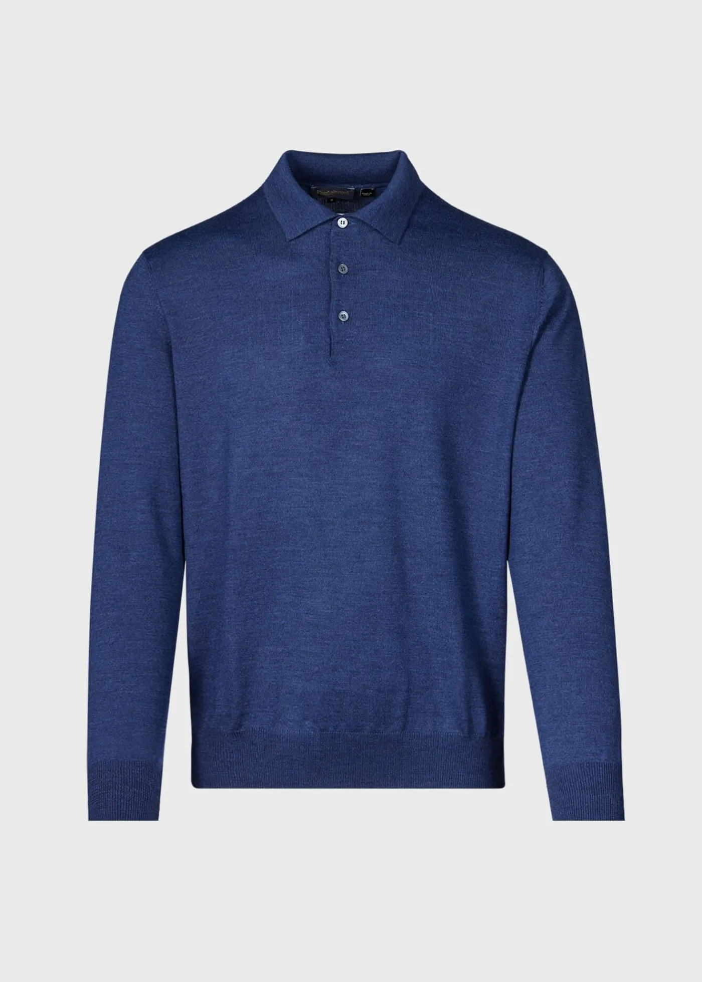 Paul Stuart Polos & T-Shirts|Sweaters^Long Sleeve Merino Wool Polo Shirt Denim
