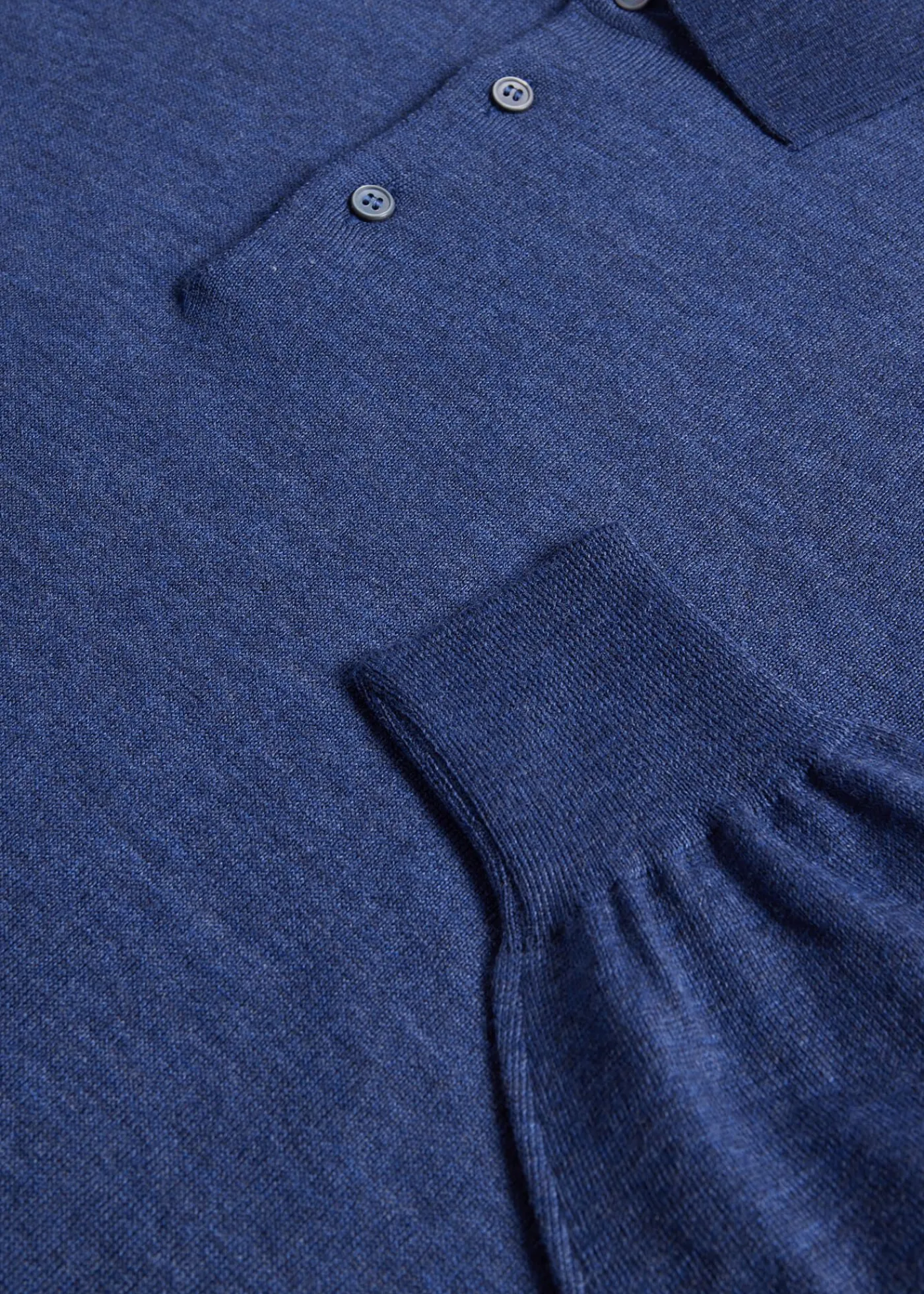 Paul Stuart Polos & T-Shirts|Sweaters^Long Sleeve Merino Wool Polo Shirt Denim