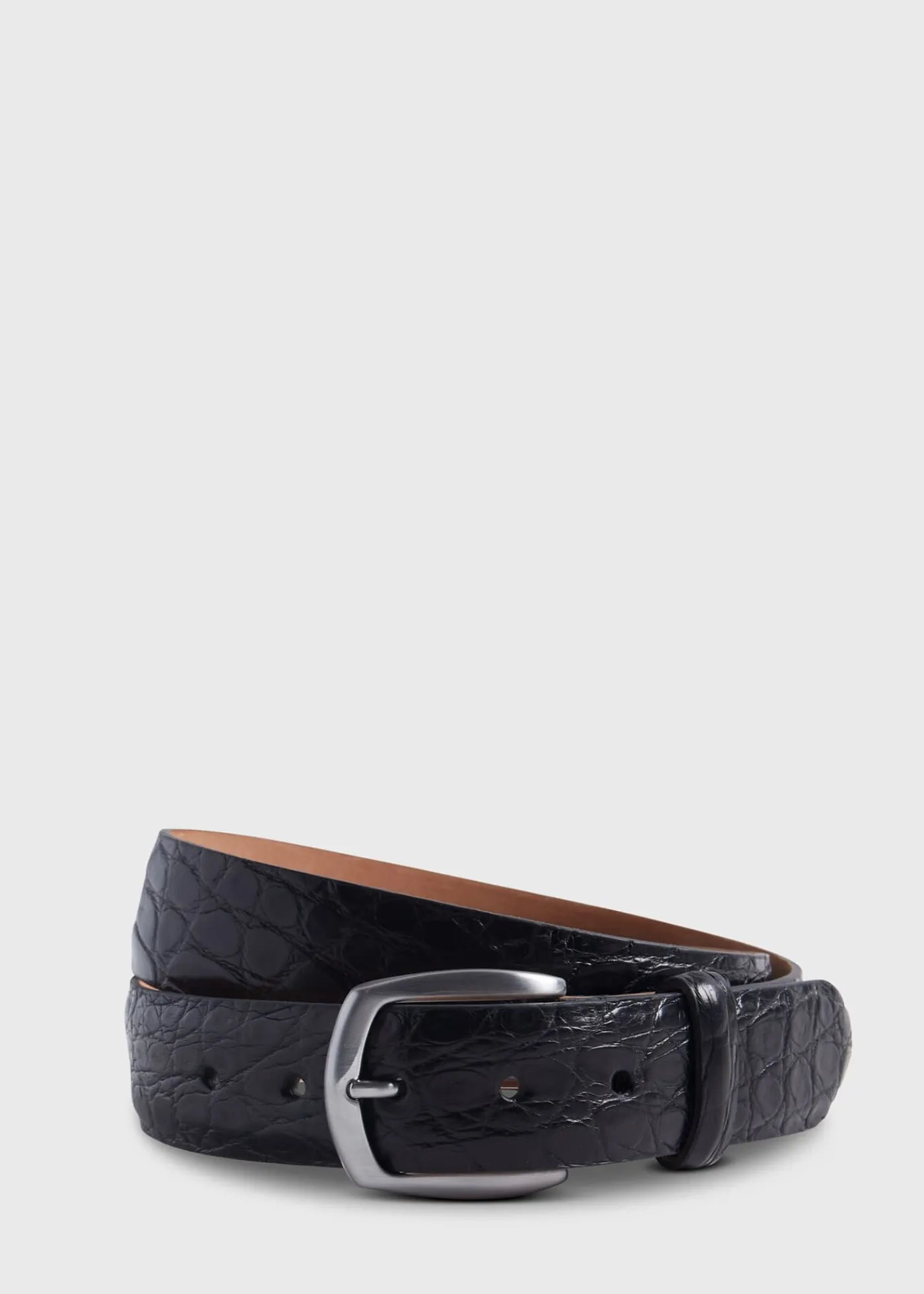 Paul Stuart Belts^Matte Alligator Belt Black