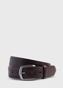 Paul Stuart Belts^Matte Alligator Belt Brown
