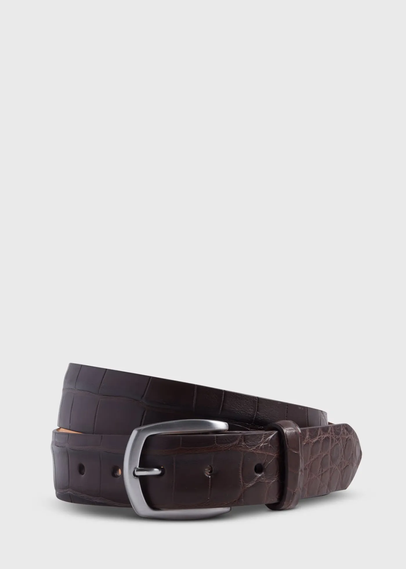 Paul Stuart Belts^Matte Alligator Belt Brown