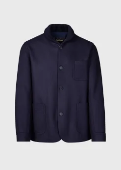 Paul Stuart Outerwear^Melton Wool Hybrid Jacket Navy