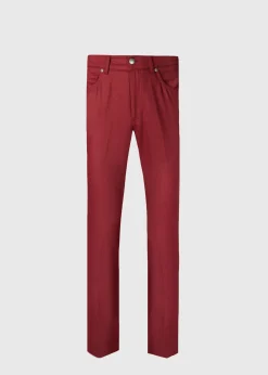 Paul Stuart Dress Pants|Pants^Merino Wool Five Pocket Pant Crimson