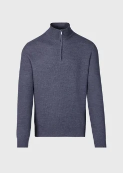 Paul Stuart Sweaters^Merino Wool Quarter Zip Pullover Grey