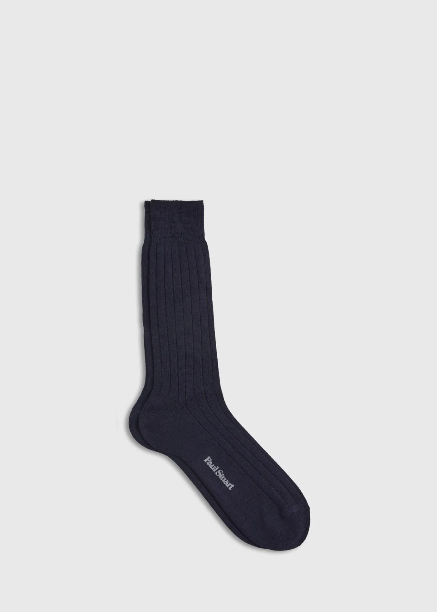 Paul Stuart Socks^Merino Wool Ribbed Sock Navy
