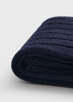 Paul Stuart Socks^Merino Wool Ribbed Sock Navy