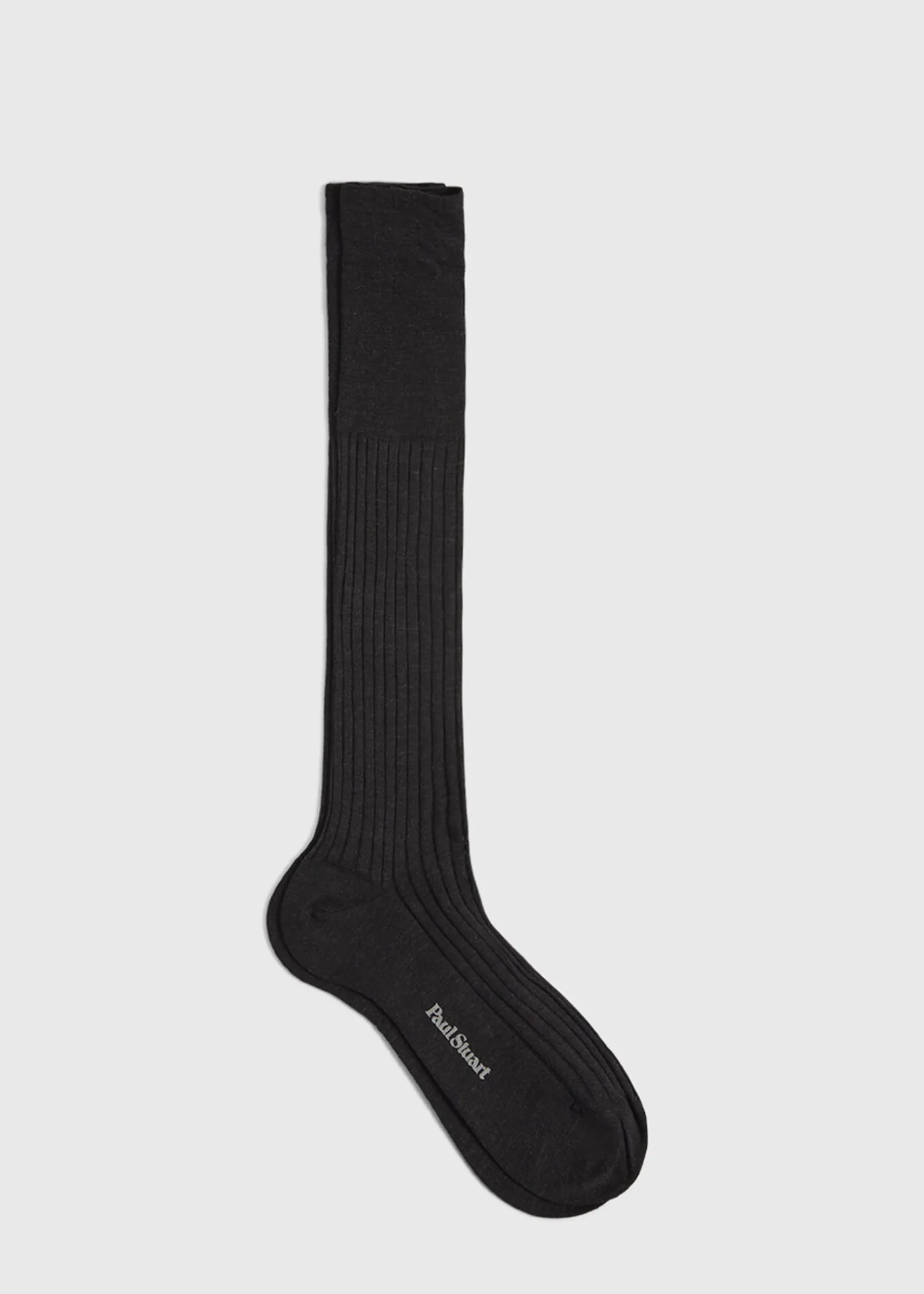 Paul Stuart Socks^Merino Wool Ribed Sock Grey