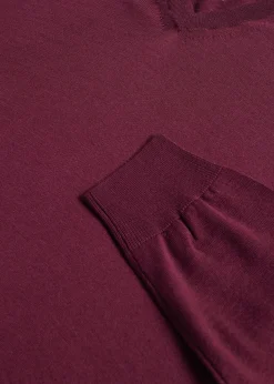 Paul Stuart Sweaters^Merino Wool V-neck Sweater Burgundy