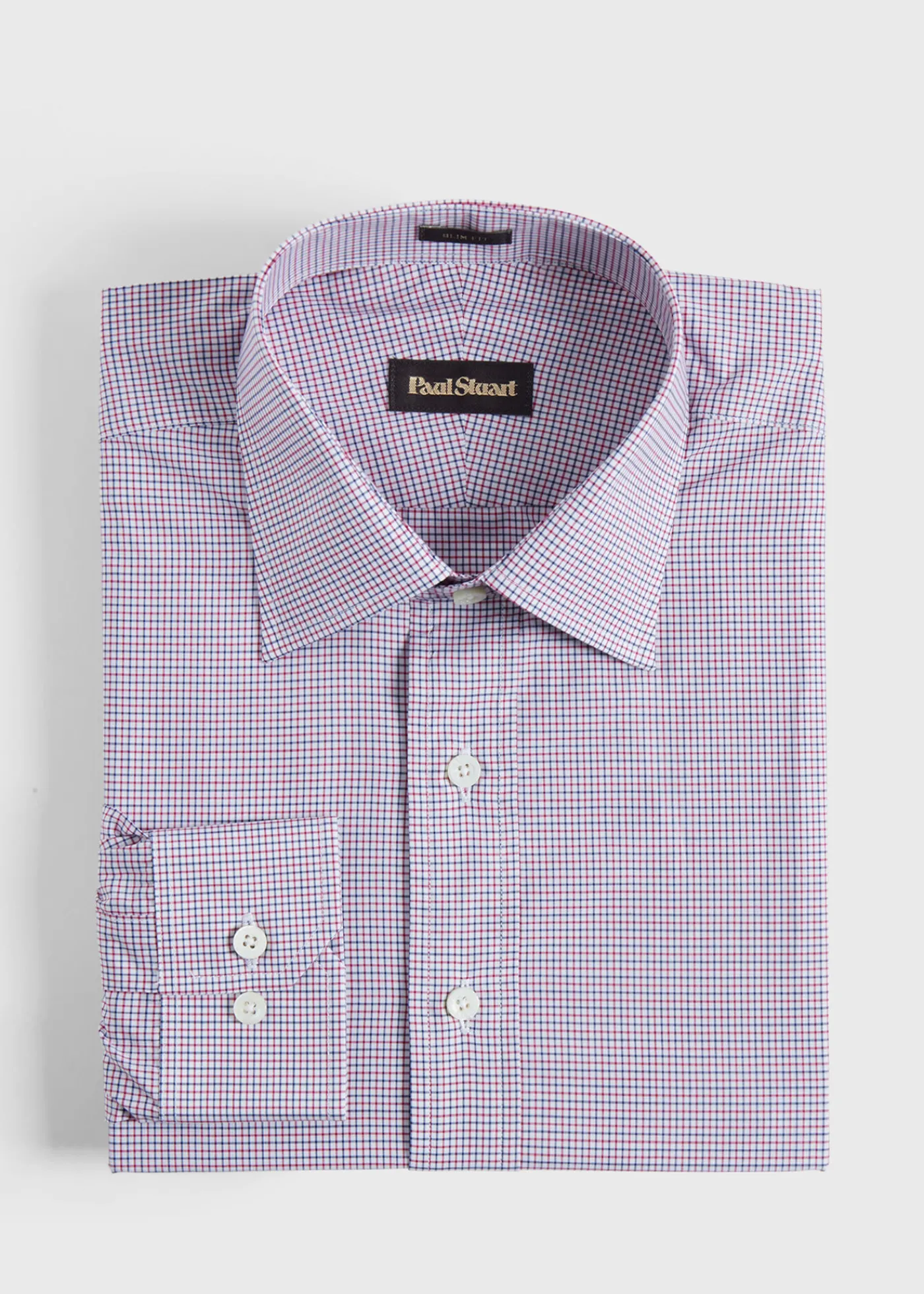 Paul Stuart Dress Shirts^Micro Check Slim Fit Dress Shirt Red