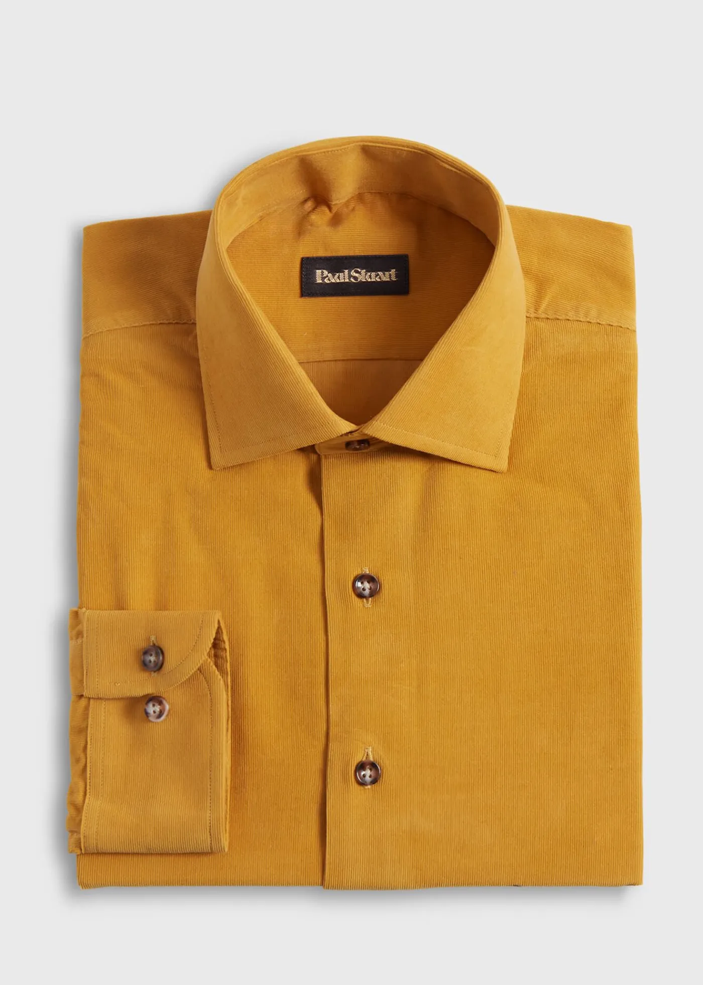 Paul Stuart Sport Shirts^Micro Corduroy Sport Shirt Yellow