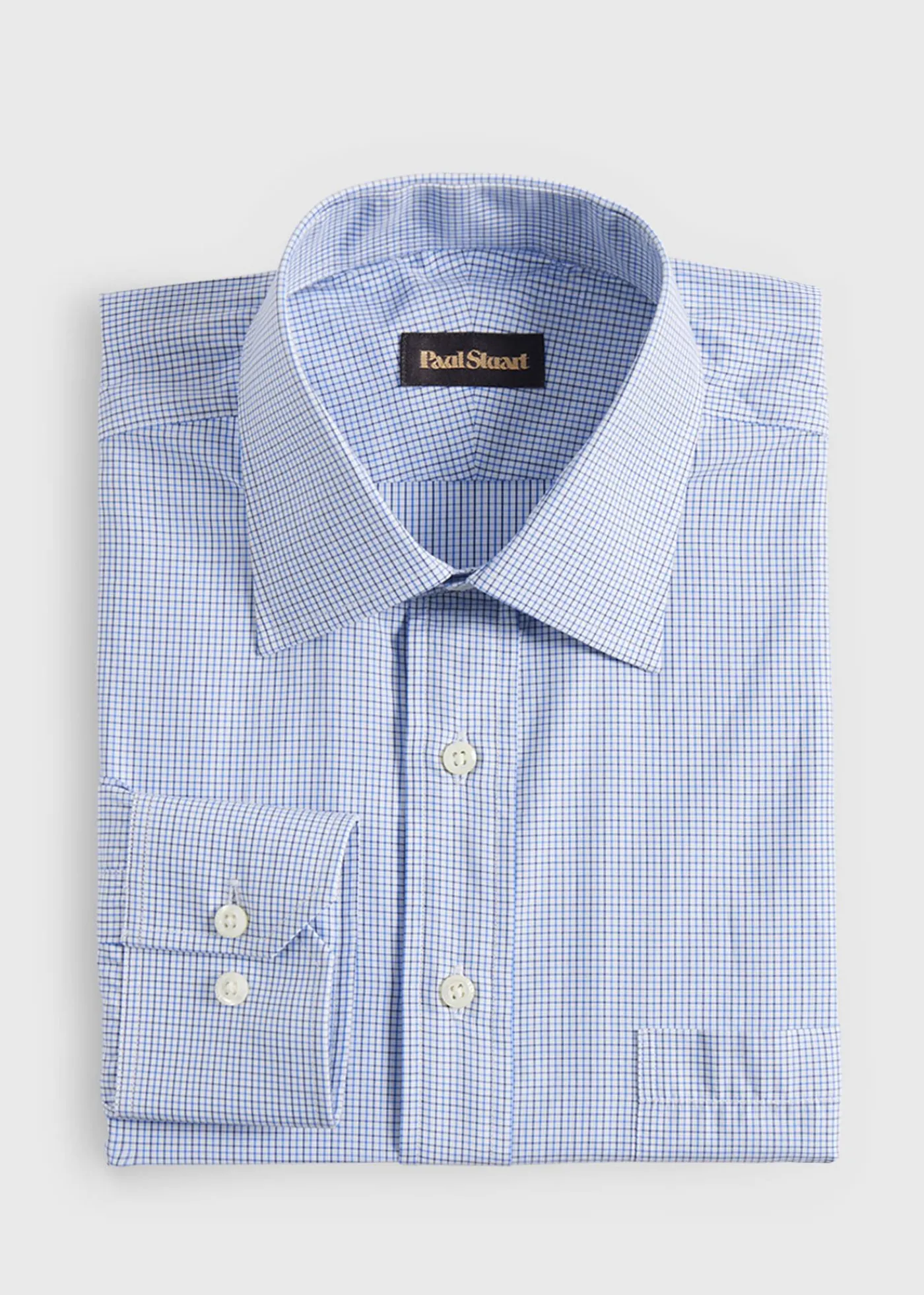 Paul Stuart Formal Shop|Dress Shirts^Micro Graph Check Dress Shirt Blue