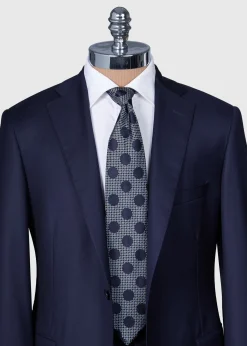 Paul Stuart Ties^Micro Jacquard Dot Tie Blue