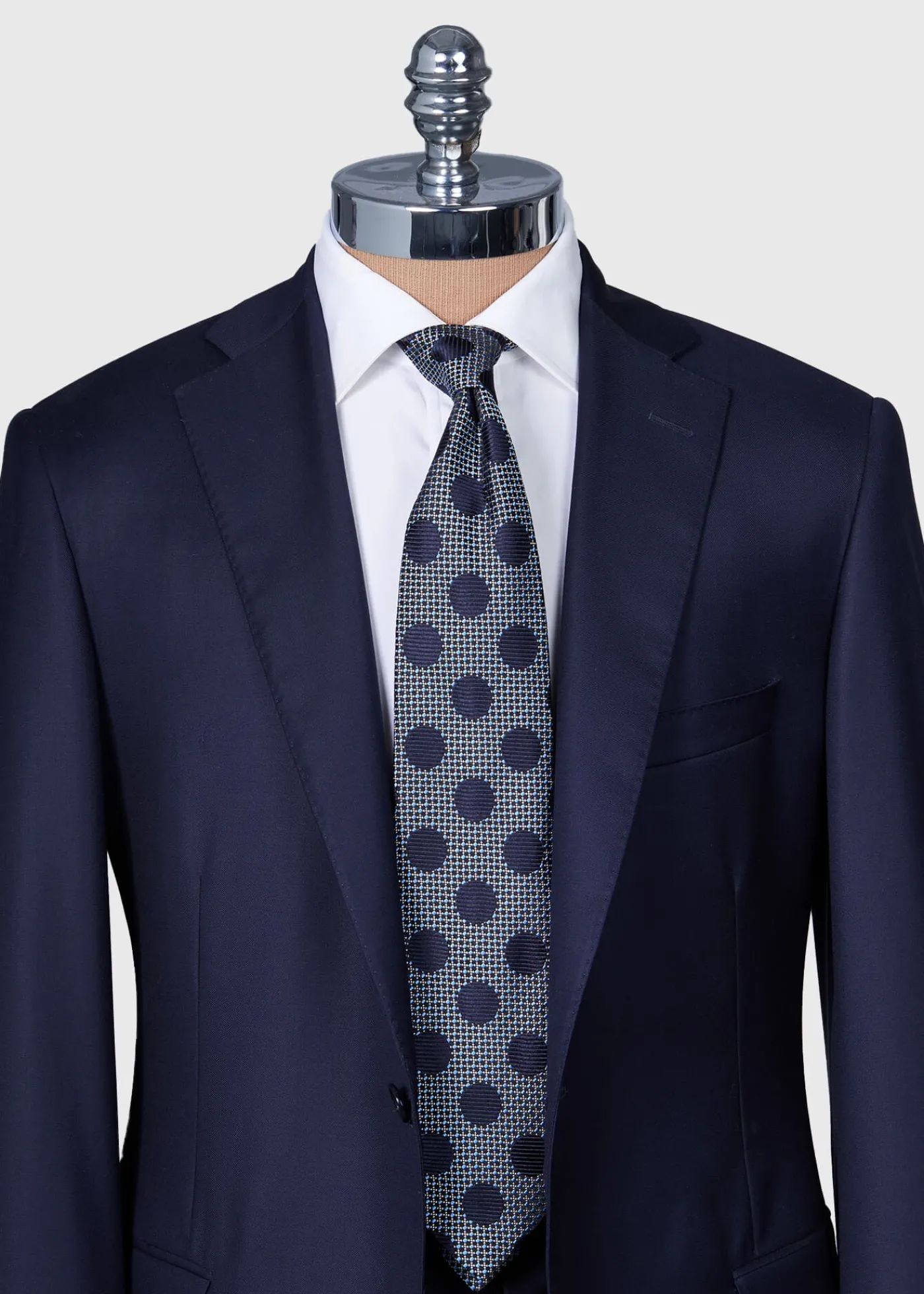 Paul Stuart Ties^Micro Jacquard Dot Tie Blue