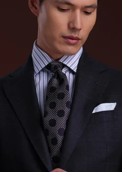 Paul Stuart Ties^Micro Jacquard Dot Tie Purple