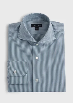 Paul Stuart Formal Shop^Micro Stripe Cotton Dress Shirt Green