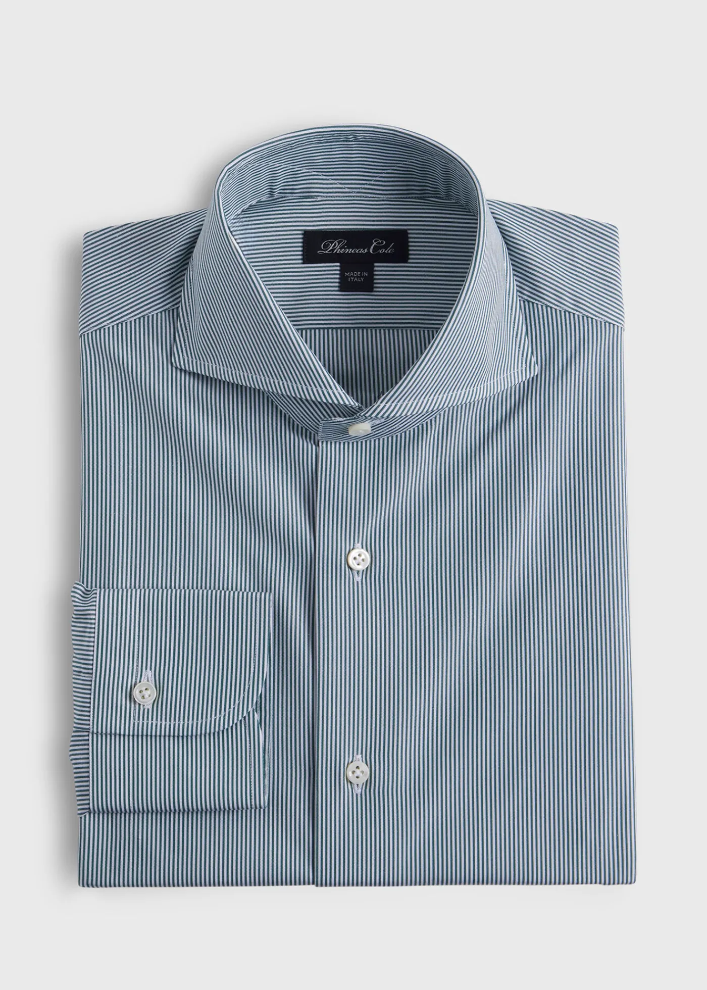 Paul Stuart Formal Shop^Micro Stripe Cotton Dress Shirt Green