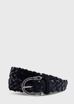 Paul Stuart Belts^30MM Braided Leather Belt Black