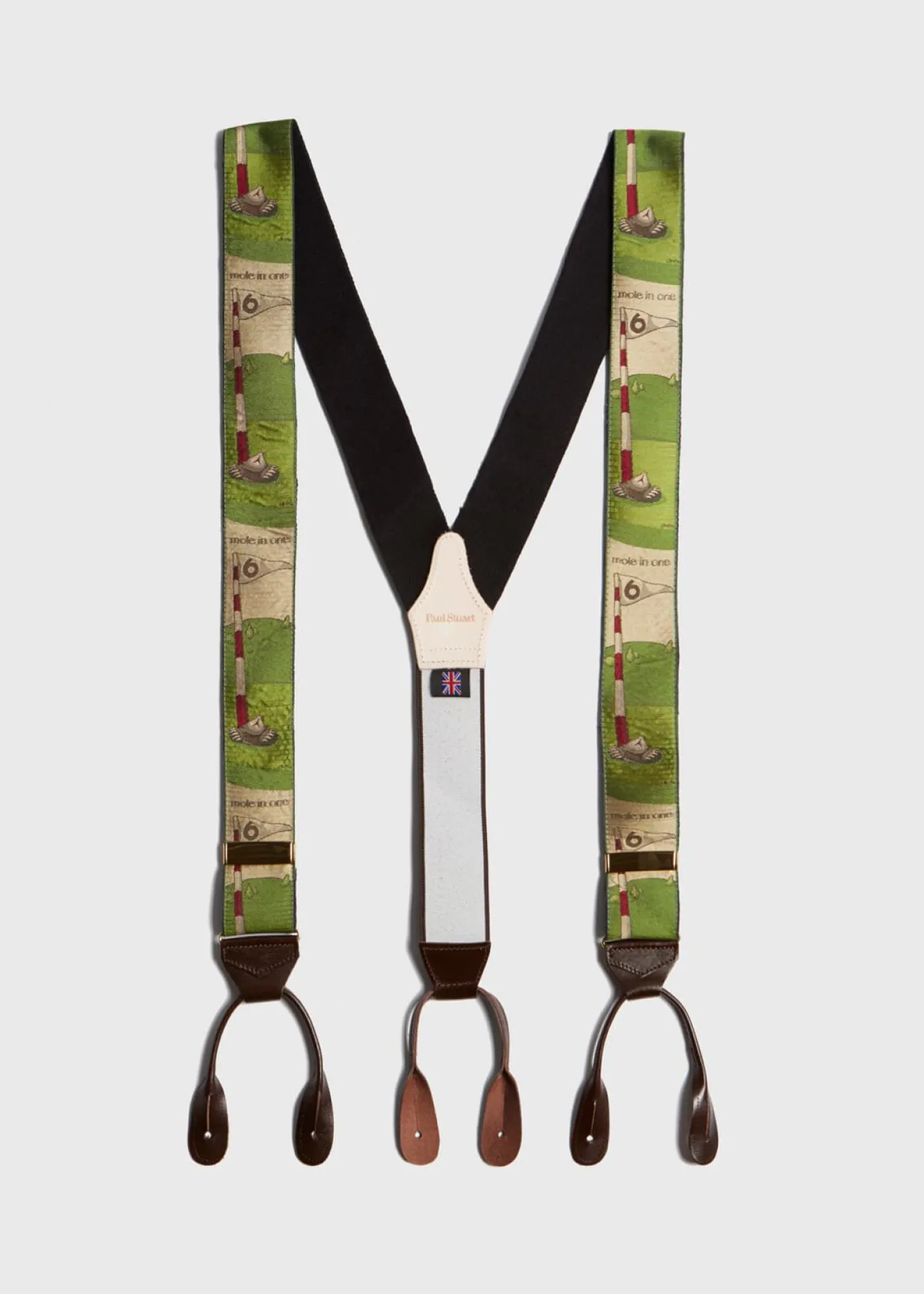 Paul Stuart Suspenders^Mole In One Braces WHITE