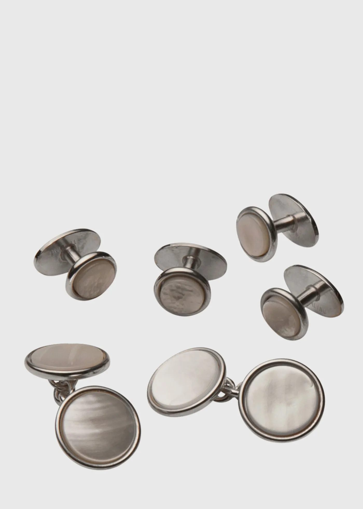 Paul Stuart Jewelry|Formal Shop^Mother Of Pearl Cufflink & Stud Formal Set Silver