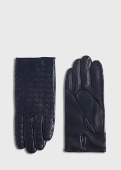 Paul Stuart Scarves, Hats, Gloves|The Cashmere Shop^Nappa Leather Cross Stitch Glove Black