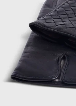 Paul Stuart Scarves, Hats, Gloves|The Cashmere Shop^Nappa Leather Cross Stitch Glove Black