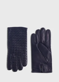 Paul Stuart Scarves, Hats, Gloves|The Cashmere Shop^Nappa Leather Cross Stitch Glove Navy