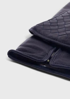 Paul Stuart Scarves, Hats, Gloves|The Cashmere Shop^Nappa Leather Cross Stitch Glove Navy