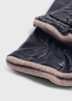 Paul Stuart Scarves, Hats, Gloves^Nappa Leather Cross Stitch Glove Black