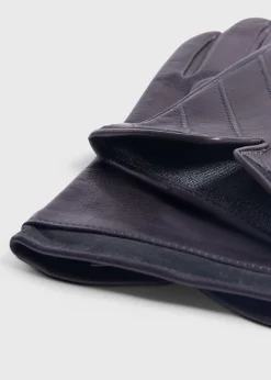 Paul Stuart Scarves, Hats, Gloves^Nappa Leather Glove With Diagonal Stitching Grey