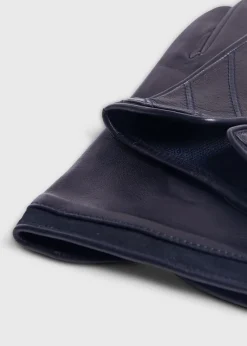 Paul Stuart Scarves, Hats, Gloves^Nappa Leather Glove With Diagonal Stitching Navy