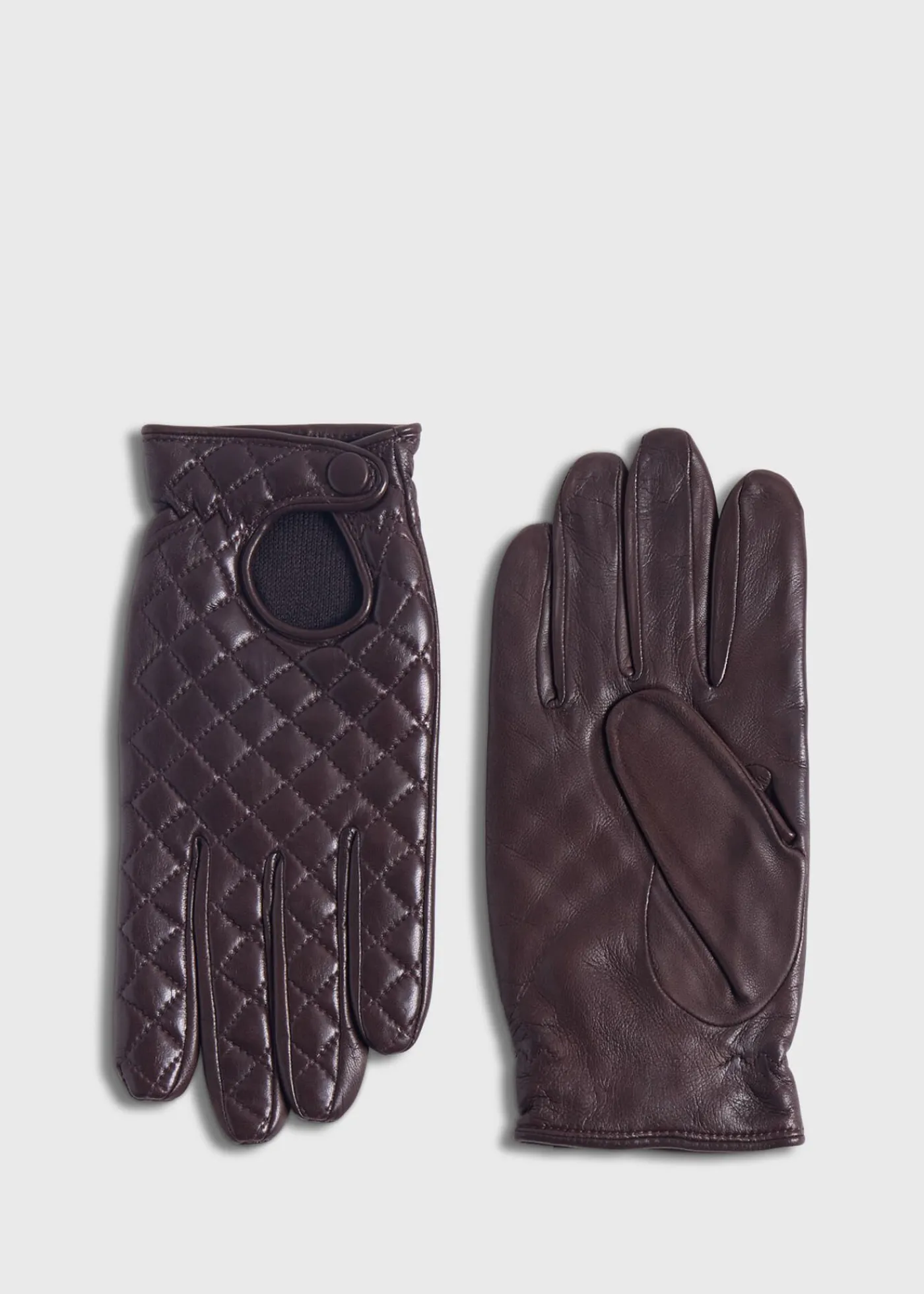 Paul Stuart Scarves, Hats, Gloves|The Cashmere Shop^Nappa Leather Quilted Driving Glove Brown
