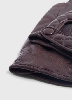 Paul Stuart Scarves, Hats, Gloves|The Cashmere Shop^Nappa Leather Quilted Driving Glove Brown