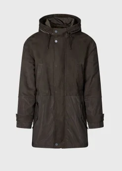 Paul Stuart Outerwear^Nylon And Nubuck Parka Olive