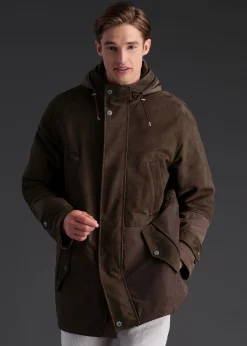 Paul Stuart Outerwear^Nylon And Nubuck Parka Olive