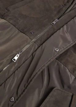 Paul Stuart Outerwear^Nylon And Nubuck Parka Olive
